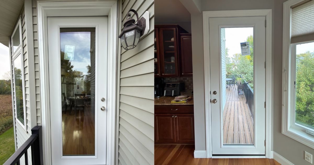 New ProVia full-glass entry door installed off the deck in Eden Prairie, MN