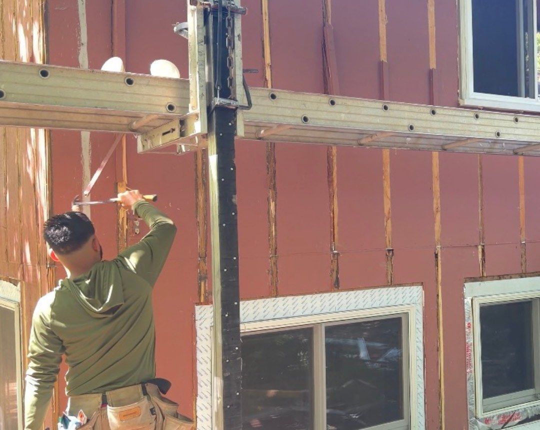 Siding installation in progress on a home in Minnetonka, MN