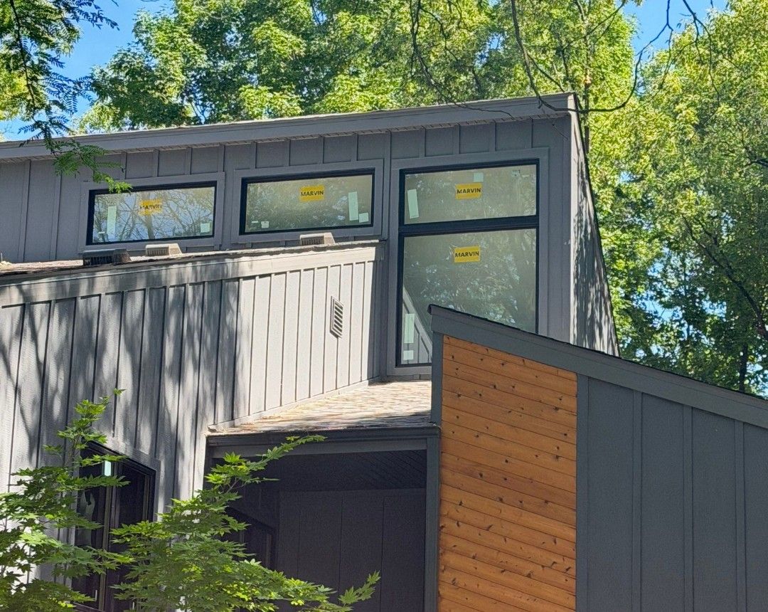 Newly installed Marvin replacement windows on a home in Plymouth, MN